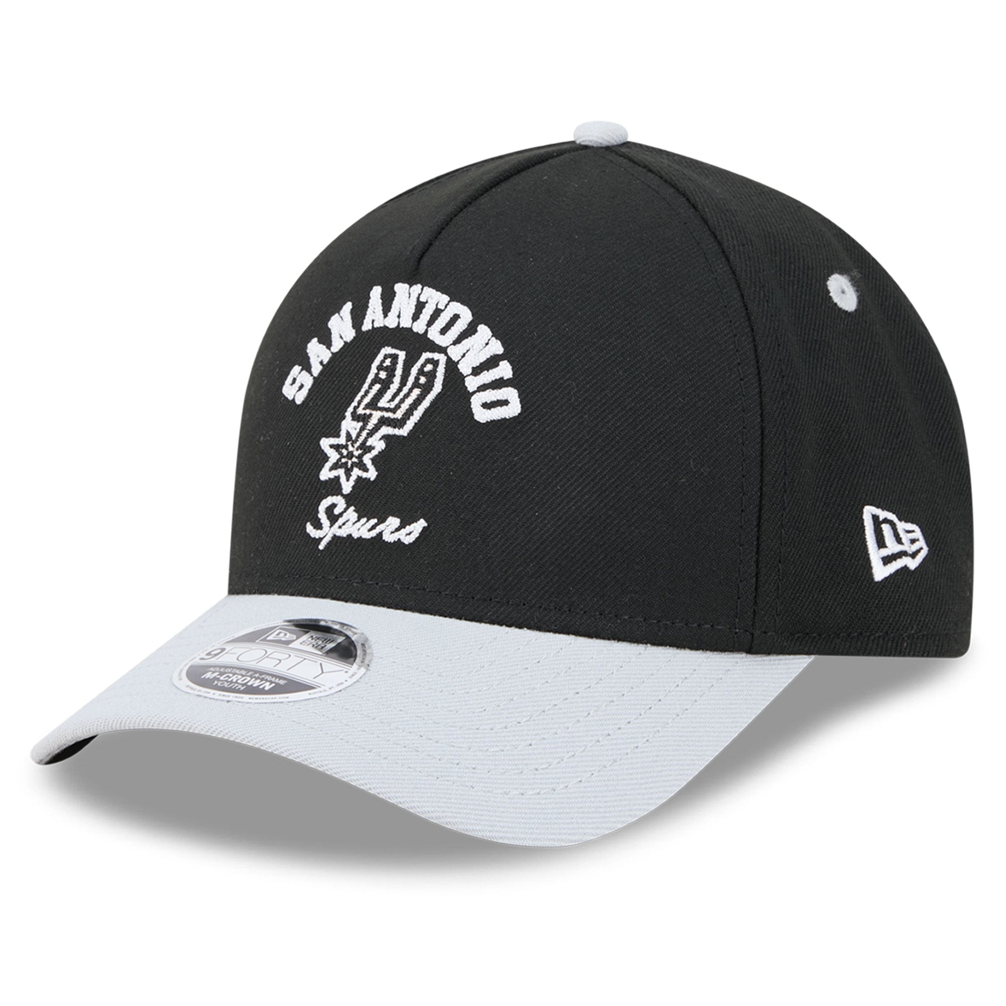 Casquette ajustable New Era noire San Antonio Spurs Arch 9FORTY A-Frame M-Crown pour jeunes