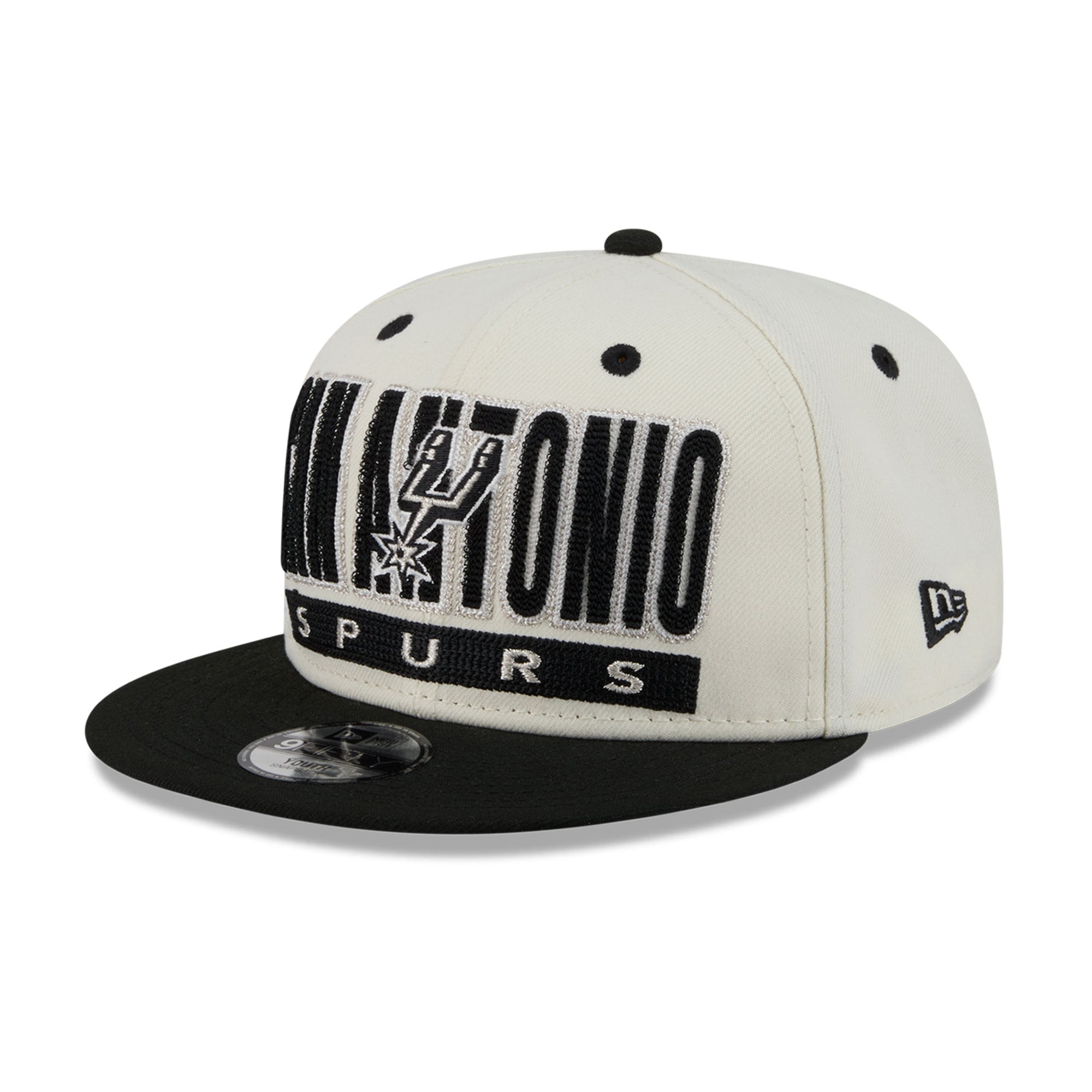 Casquette snapback New Era Classic 9FIFTY crème/noire pour jeunes San Antonio Spurs