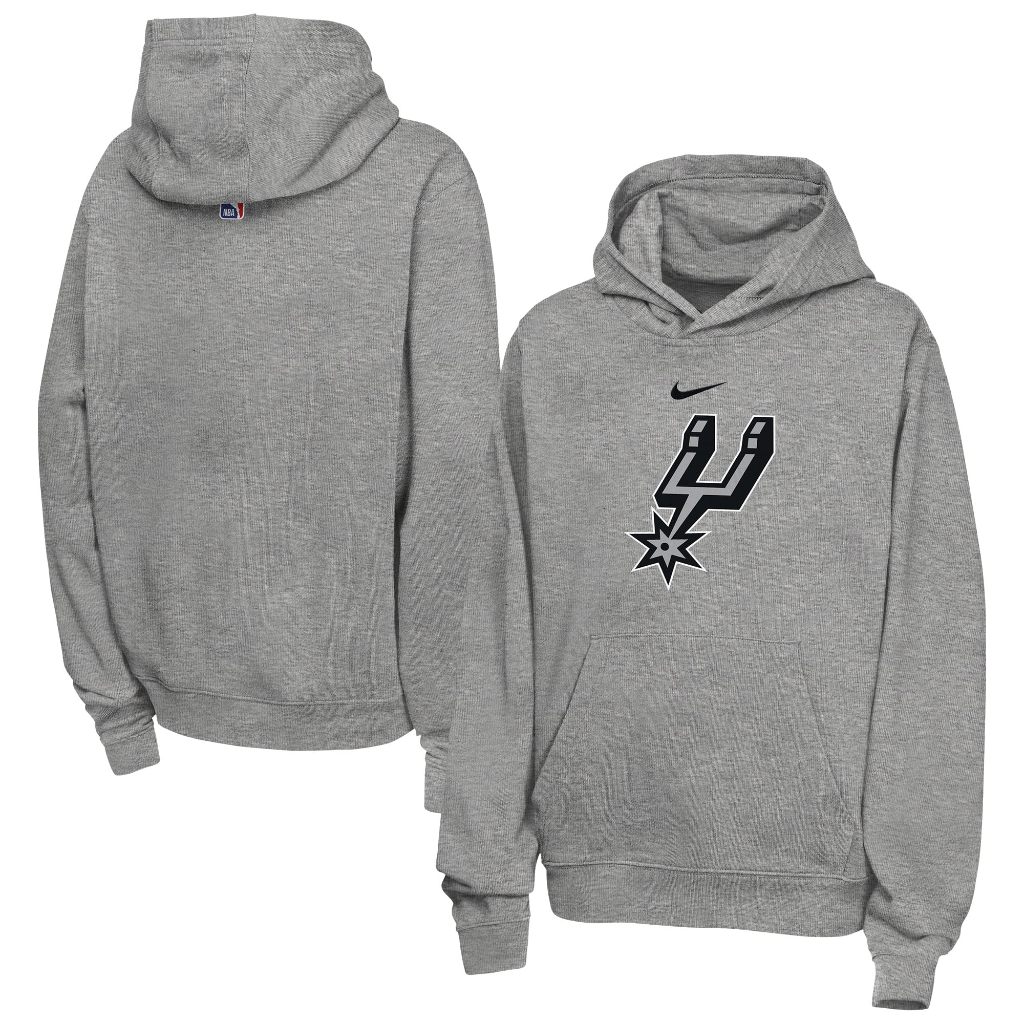 Youth Nike Heather Gray San Antonio Spurs Essential Logo Club Hoodie