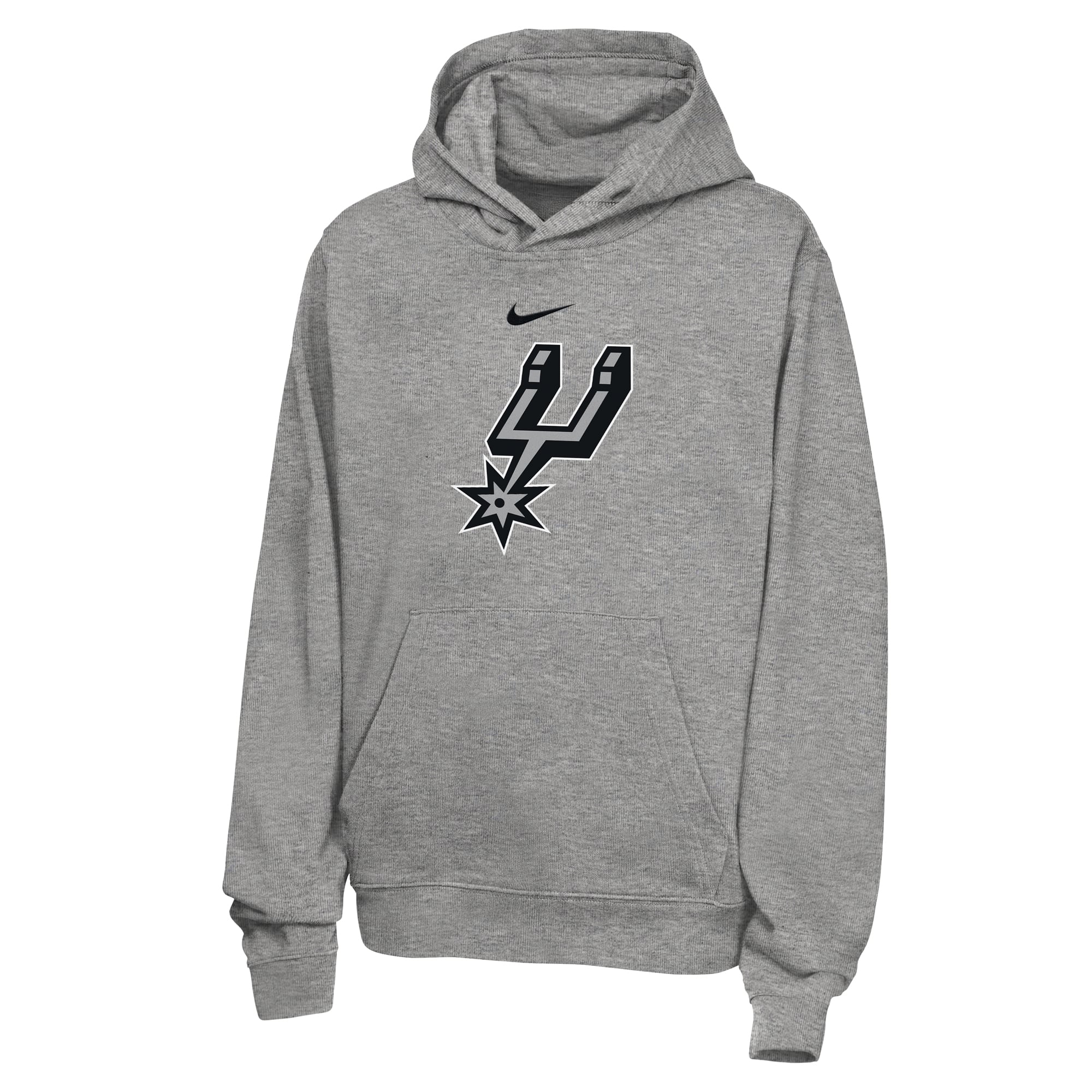 Youth Nike Heather Gray San Antonio Spurs Essential Logo Club Hoodie