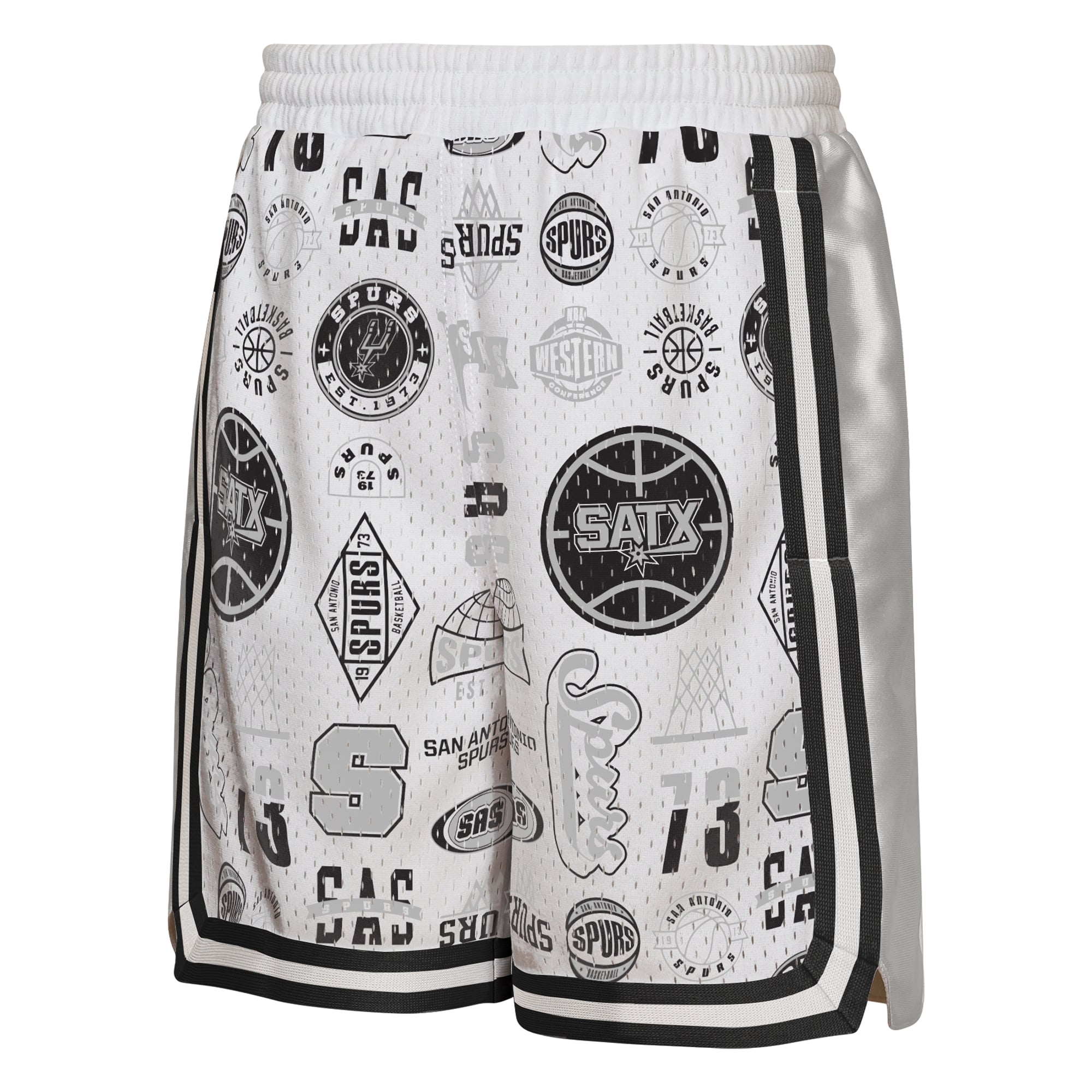 Short de basketball blanc Youth Outerstuff San Antonio Spurs Ball Hog Dazzle