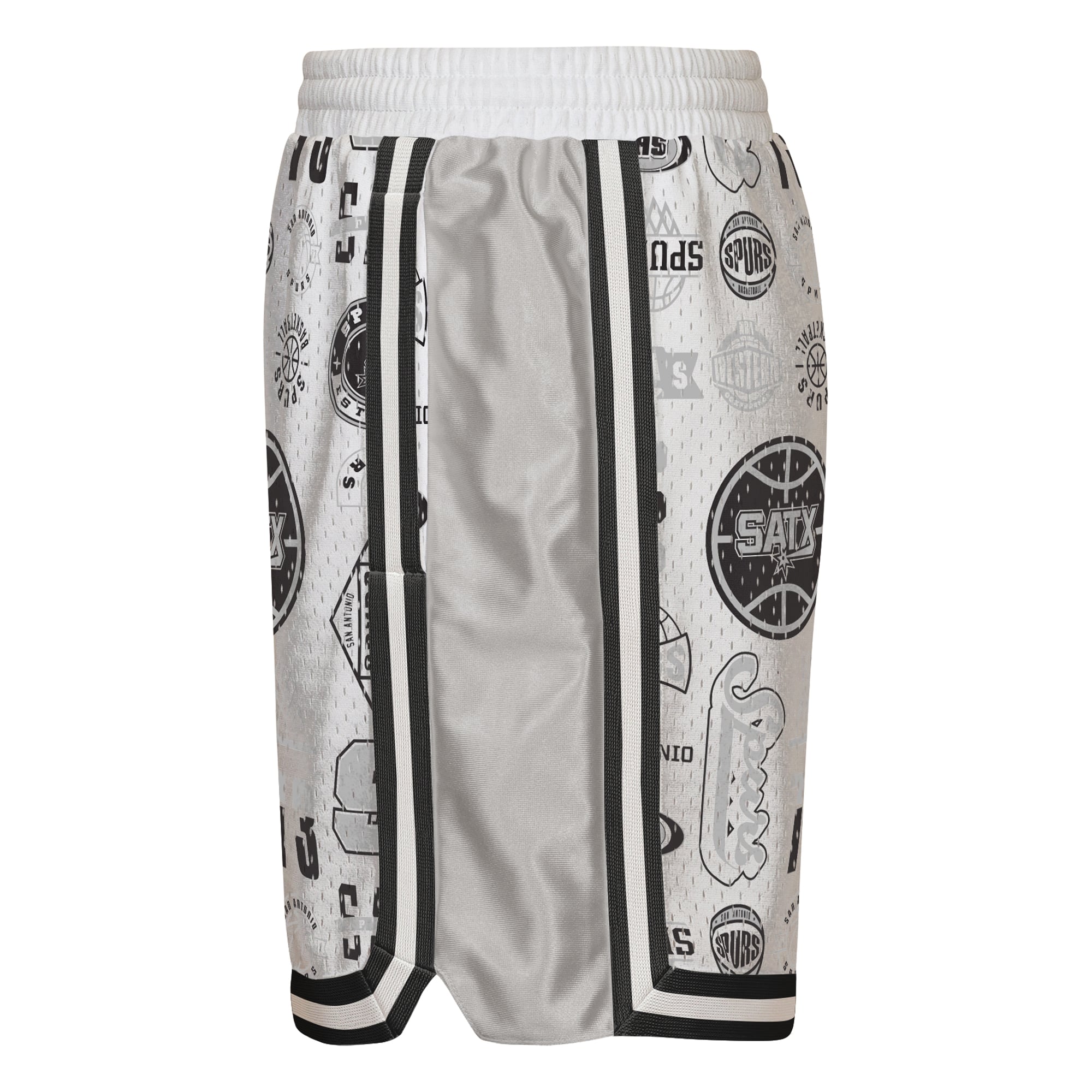 Short de basketball blanc Youth Outerstuff San Antonio Spurs Ball Hog Dazzle
