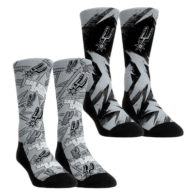  San Antonio Spurs Rock Em Youth Game Day 2-Pack Crew Socks - Black