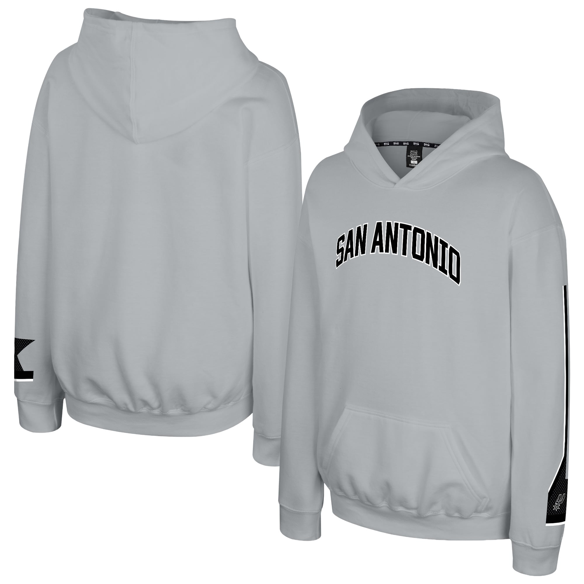Youth Stadium Essentials Silver San Antonio Spurs Legends City Star Hoodie