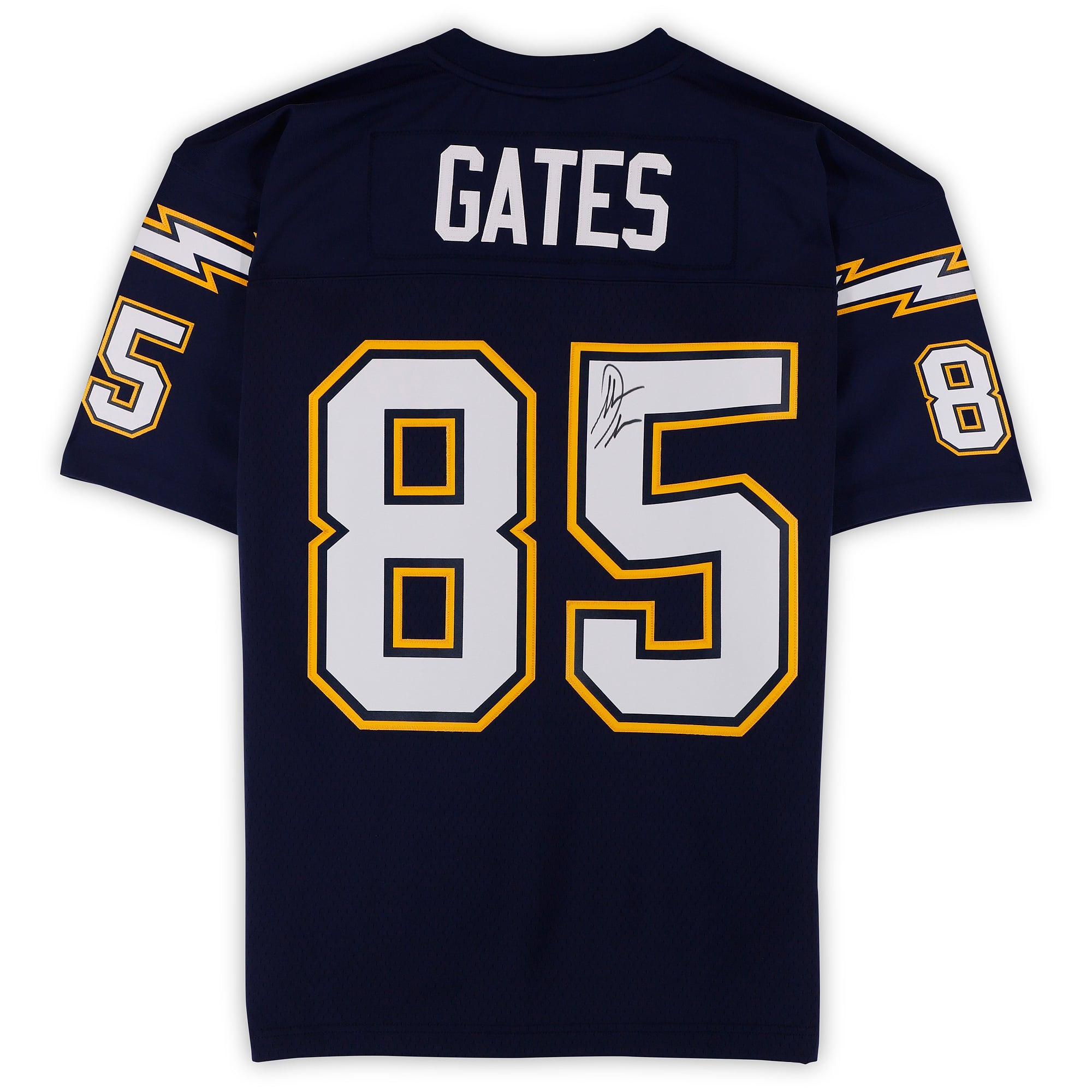 Maillot réplique Mitchell & Ness bleu marine 2006 autographié par Antonio Gates des Chargers de San Diego