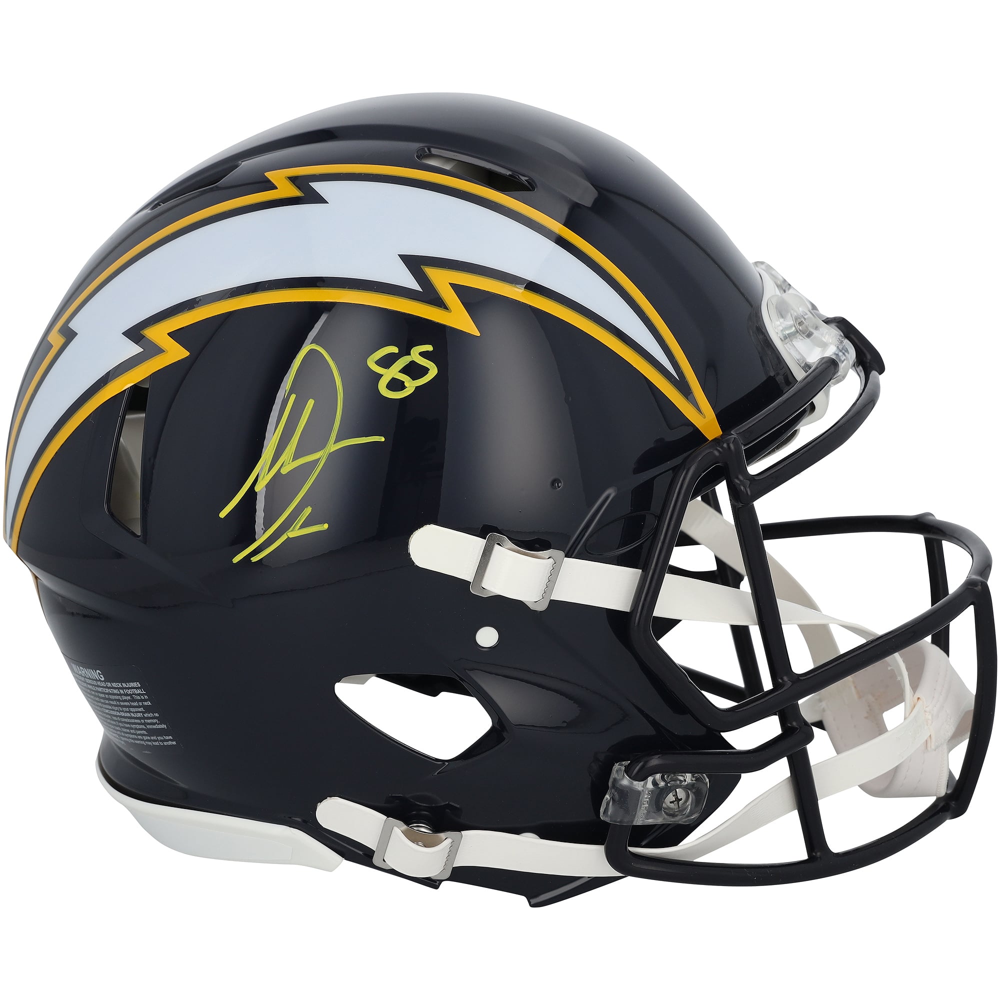 Casque Riddell Alternate Speed ​​Authentic autographié par Antonio Gates des Chargers de San Diego
