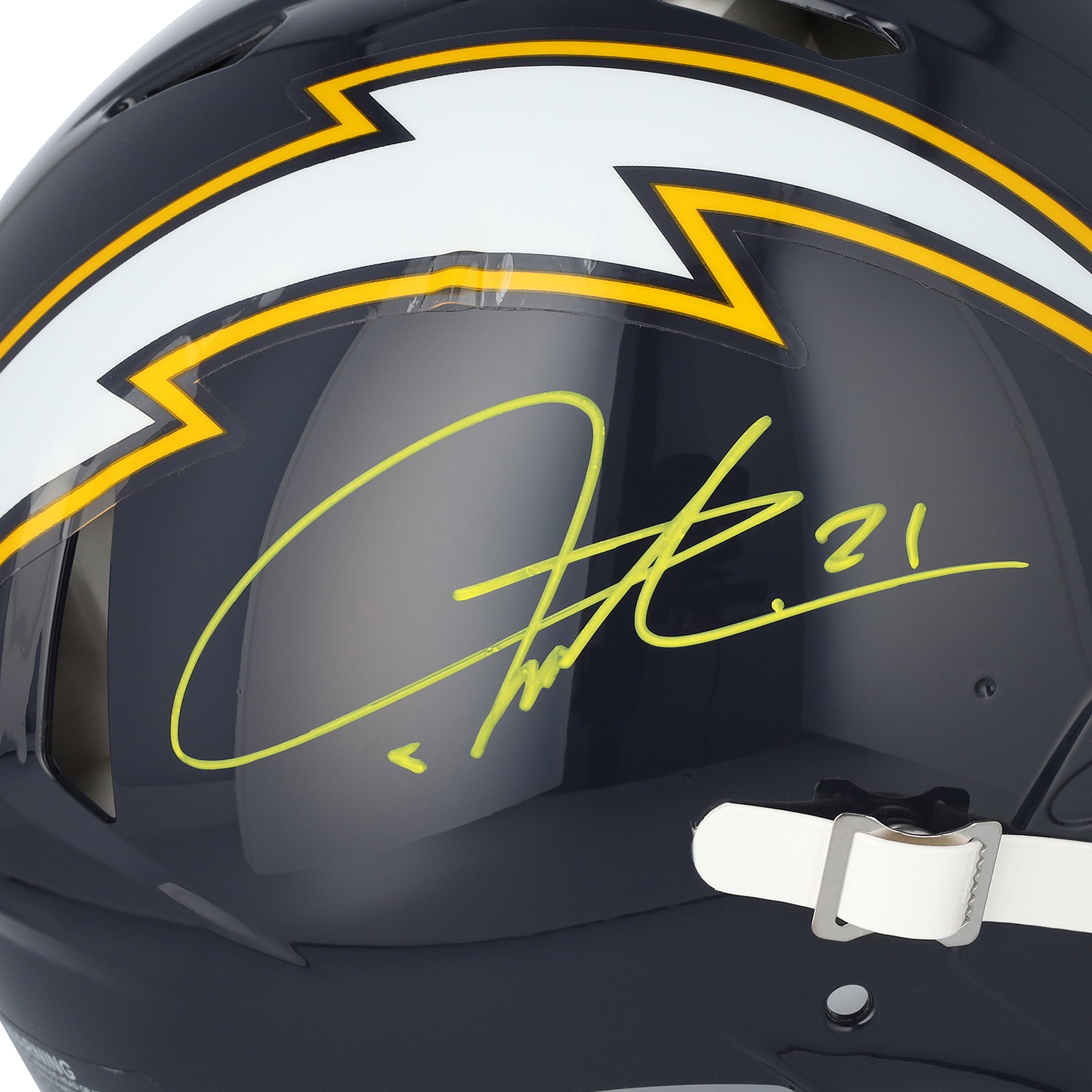 Casque Riddell authentique rétro Speed ​​1988-2006 autographié par LaDainian Tomlinson, des Chargers de San Diego