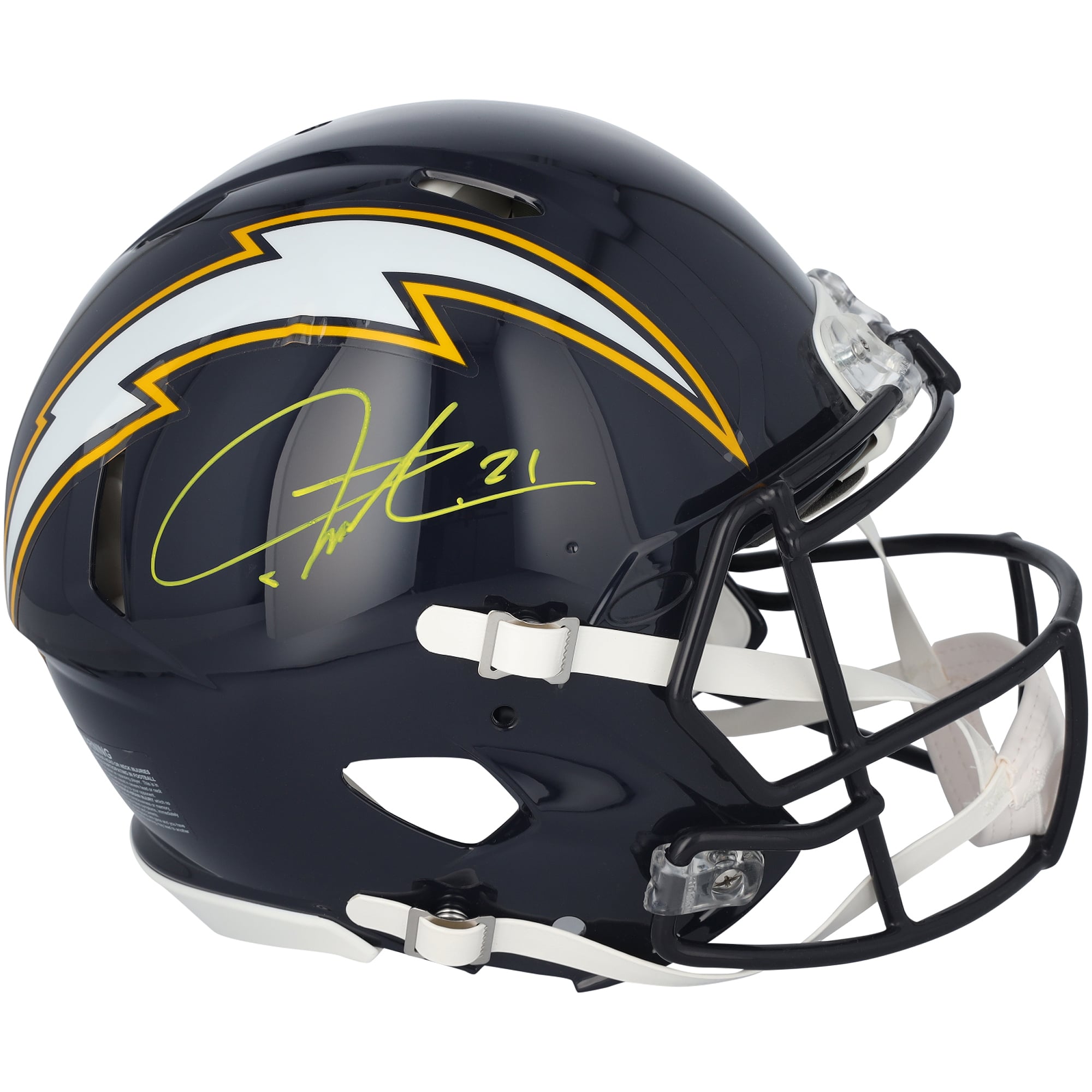 Casque Riddell authentique rétro Speed ​​1988-2006 autographié par LaDainian Tomlinson, des Chargers de San Diego
