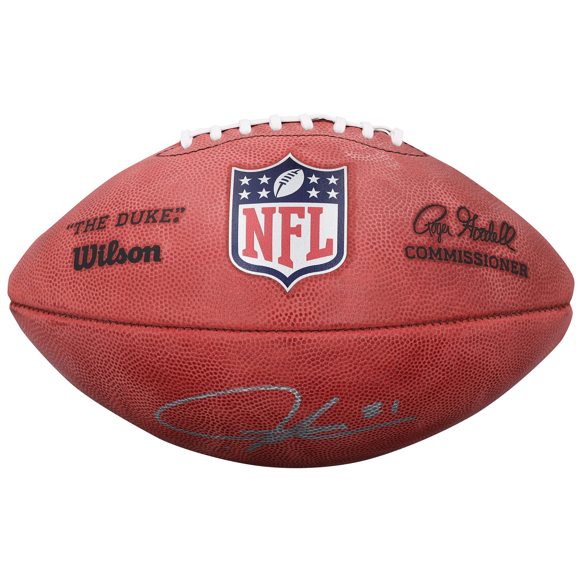 Ballon de football Wilson Duke en couleur, autographié par LaDainian Tomlinson des Chargers de San Diego