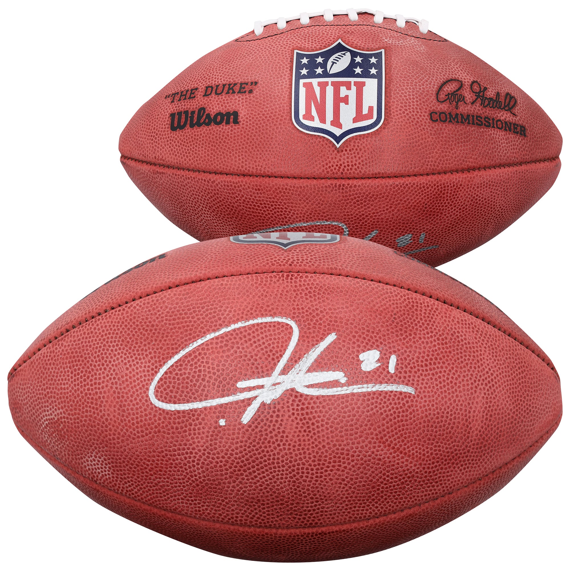 Ballon de football Wilson Duke en couleur, autographié par LaDainian Tomlinson des Chargers de San Diego
