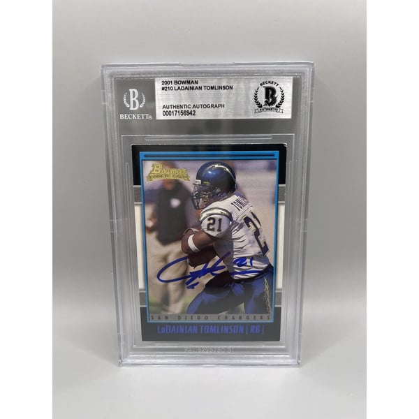 Autographed LaDainian Tomlinson Trading Cards, Autographed Trading 