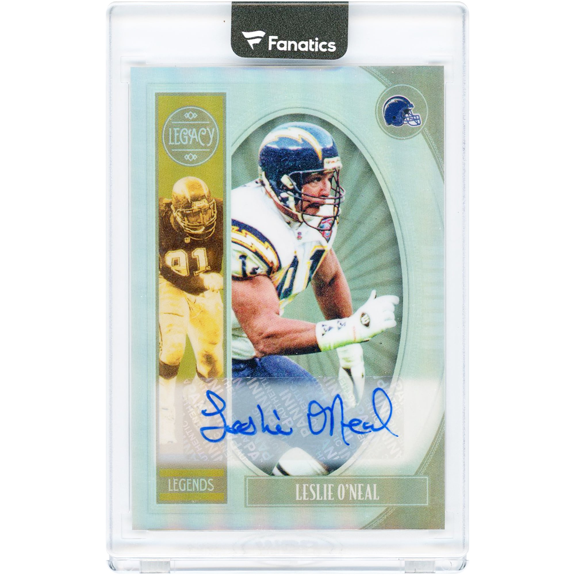 Leslie O'Neal San Diego Chargers Autographed 2019 Panini Legacy Legends Premium Penmanship #115 Card
