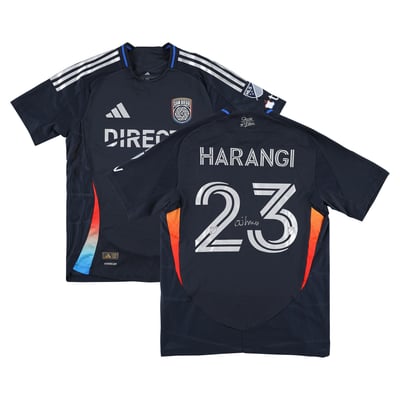 Aiden Harangi San Diego FC Autographed Fanatics Authentic Match-Used #23 Navy Jersey from the 2025 MLS Season - Size M