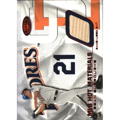 2002 Hot Prospects MLB Red Hot Materials #SB Sean Burroughs Bat