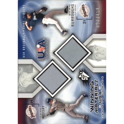 2002 SPx Winning Materials USA Jersey Combos #USASD Mark Kotsay/Sean Burroughs