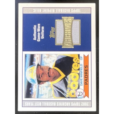 2002 Topps Archives Uniform Relics #TUR-DW Dave Winfield