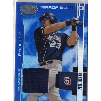 2003 Leaf Certified Materials Mirror Blue Materials #160 Phil Nevin Jsy/100