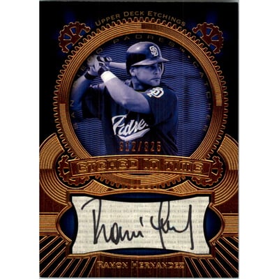 2004 Upper Deck Etchings Etched in Time Autograph Black #HE Ramon Hernandez/325