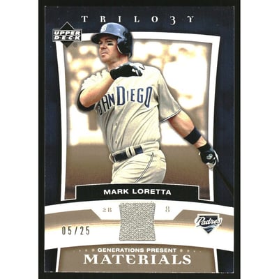 2005 Upper Deck Trilogy Generations Present Materials Gold #ML Mark Loretta Jsy