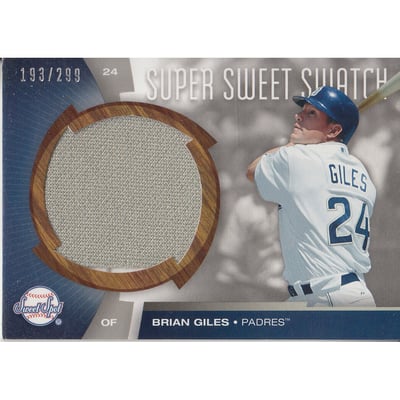 2006 Sweet Spot Super Sweet Swatch #SWBG Brian Giles Jsy/299