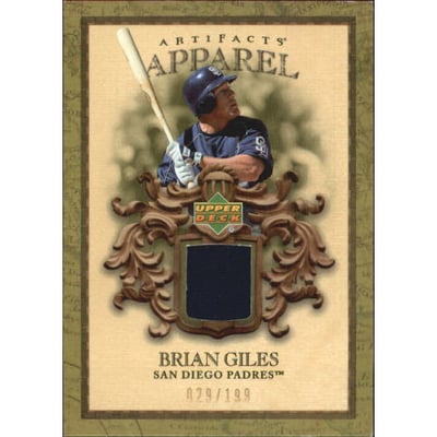 2007 Artifacts MLB Apparel #BG Brian Giles