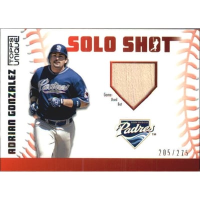 2009 Topps Unique Solo Shot Relics #AG Adrian Gonzalez
