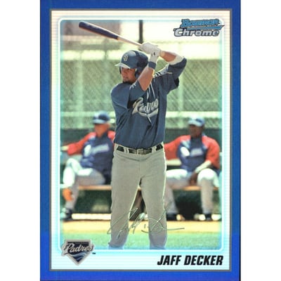 2010 Bowman Chrome Prospects Blue Refractors #BCP109A Jaff Decker