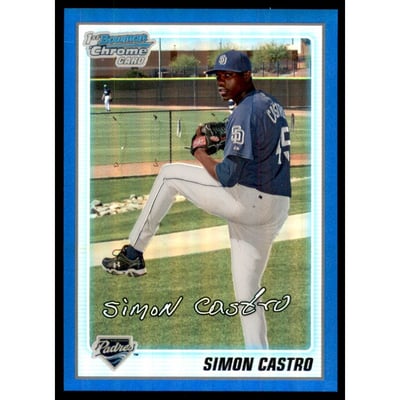 2010 Bowman Chrome Prospects Blue Refractors #BCP48 Simon Castro