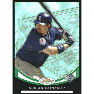 2010 Finest Refractors Green #41 Adrian Gonzalez