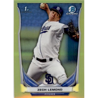 2014 Bowman Chrome Mini Factory Set Yellow Refractors #93 Zech Lemond