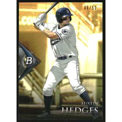 2014 Bowman Platinum Chrome Prospects Gold Refractors #BPCP13 Austin Hedges