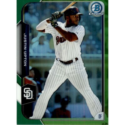 2015 Bowman Chrome Green Refractors #19 Justin Upton