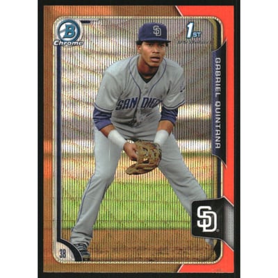 2015 Bowman Chrome Prospects Orange Wave Refractors #BCP65 Gabriel Quintana