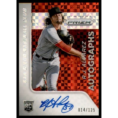 2015 Panini Prizm Autograph Prizms Red Power #68 R.J. Alvarez/125