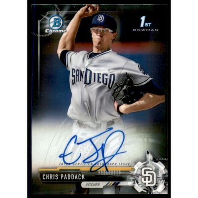 2017 Bowman Chrome Prospect Autographs #CPACP Chris Paddack