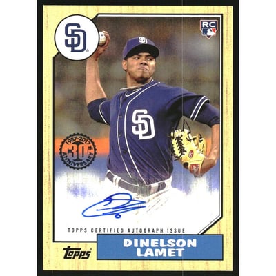 2017 Topps Update '87 Topps Autographs #87ADL Dinelson Lamet