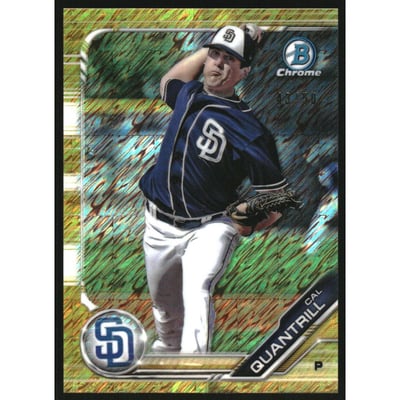 2019 Bowman Chrome Prospects Gold Shimmer Refractors #BCP125 Cal Quantrill
