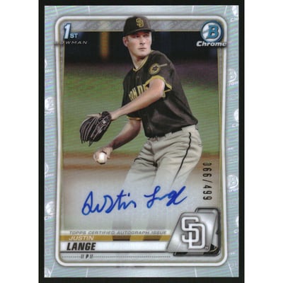 2020 Bowman Chrome Draft Autographs Refractors #CDAJL Justin Lange