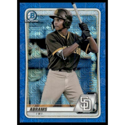 2020 Bowman Chrome Mega Box Prospects Blue Refractors #BCP62 CJ Abrams