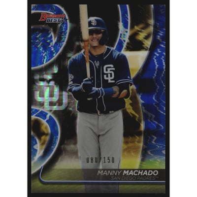 2020 Bowman's Best Blue Refractors #15 Manny Machado