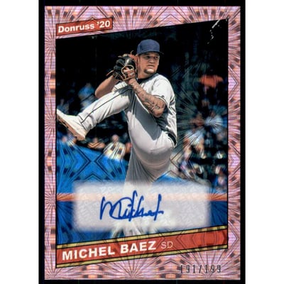 2020 Donruss Retro '86 Signatures Pink Fireworks #54 Michel Baez/199