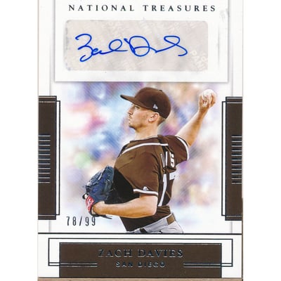 2020 Panini National Treasures Signatures #39 Zach Davies/99