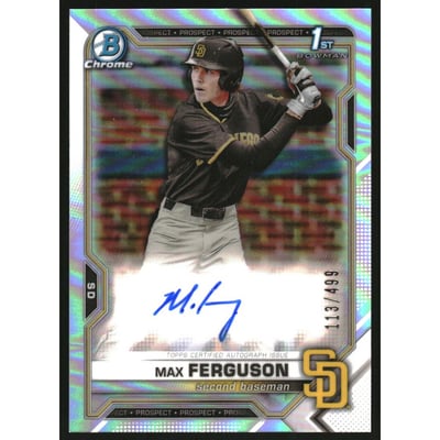 2021 Bowman Chrome Draft Autographs Refractors #CDAMF Max Ferguson