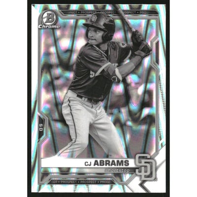 2021 Bowman Chrome Draft Black and White RayWave Refractors #BDC76 CJ Abrams