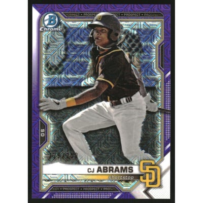 2021 Bowman Chrome Mega Box Prospects Purple Refractors #BCP14 CJ Abrams