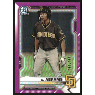 2021 Bowman Chrome Prospects Fuchsia Refractors #BCP227 CJ Abrams