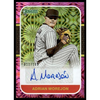 2021 Donruss Retro '87 Signatures Pink Fireworks #31 Adrian Morejon/199