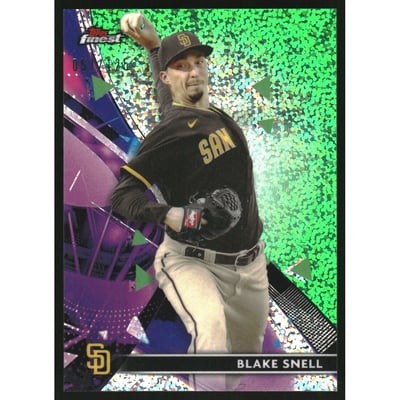 2021 Finest Green Speckle Refractors #13 Blake Snell