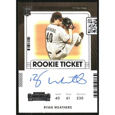 2021 Panini Contenders #144 Ryan Weathers AU RC