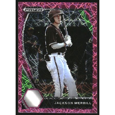 2021 Panini Prizm Draft Picks Prizms Pink Velocity #27 Jackson Merrill